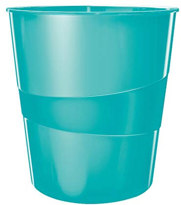 Leitz Papierkorb, 6er Pack, 15 Liter, Kunststoff, Eisblau, WOW, 52781051