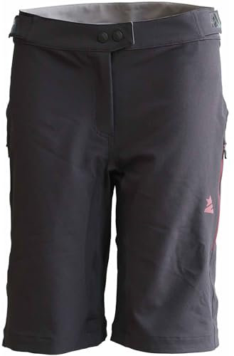 Zimtstern Damen Gravelz MTB Hose kurz, Pirate black-Pirate black, L