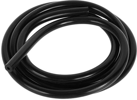 A ABSOPRO Tuyau De Vide En Silicone À Haute Température Pour Ligne De Vide Automobile Pression Maximale De 130 Psi 4Ft 1/16 2Mm Id 2Mm D'Épaisseur Silicone Noir