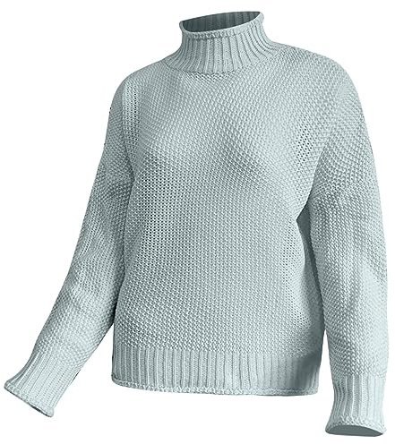 JkyKnowo Pullover Oversize Damen Strick,Pullover Oversize Damen,Longpullover Damen Lässig für Leggings,Sweatshirt Herren Pullover Damen Pullover Blau Damen,Tunika Damen Große Größen