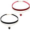 2 Stück Choker Kette Damen, Joker Kette, Punk Gothic Verstellbare Herz Choker Rot Schwarze, Klassischer Eleganter Schwarzes Rote Kette Choker Halskette für Teenager Mädchen Trachtenschmuck Damen
