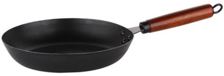 Cabilock Poêle Wok De Cuisine 26 Cm En Fonte Antiadhésive Petit Wok À Fond Rond Poignée Confortable À Tenir