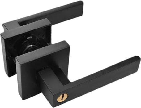 Uonlytech 1 Set serratura della porta interna tappo campanello di casa serrature porte interne serratura per porte interne sostituzione della serratura della porta maniglia della porta Black
