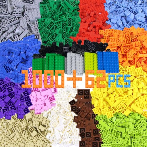 Cabeeskii 1062 pièces Classiques, Blocs de Base Classiques, compatibles avec Toutes Les principales Marques. De Plus, des Roues et 16 Petites plaques de Base de Construction sont incluses