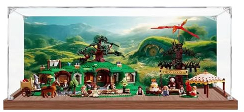Acryl-Vitrine für Lego 10354 Der Herr der Ringe: Das Shire-Modell, 3 mm staubdichte Schaukasten, Vitrine kompatibel mit Lego 10354 (Modell nicht im Lieferumfang enthalten) (Hintergrund 3 mm B)