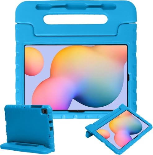 BTH - Kinderhülle für Samsung Galaxy Tab S6 Lite - Stoßfest mit Leichtgewicht Griff Blau
