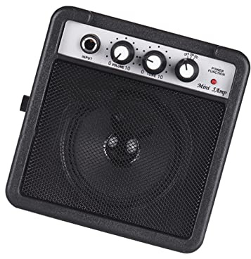 Guitar Amplifier 5W Portable Speaker with 3 5mm 6 35mm Inputs 4 Inch Output Volume and Overdrive Controls