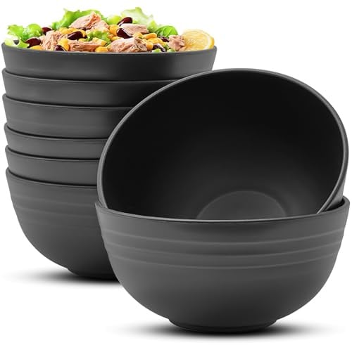 Yonality 8 stück salatschüssel set, wiederverwendbar plastik salatschüssel, camping snack pastaschalen, leichte kunststoffschalen schalen unbreakable, bpa frei, für kinder und erwachesene