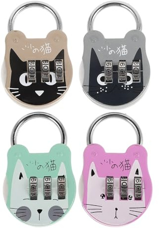 Kombinationsschloss 4 Stück Edelstahl 3-stellig Zippers Weihnachten Event | Keyless Schutz, Spring Button, Quick Code Reset, Outdoor Use, Gym, Office Staff, Love Lock Wall