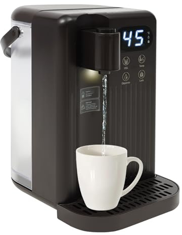 2200W Elektrischer Heißwasserspender 3s Aufheizung 12 Temperaturstufen (25-99°C) Teemaschine mit Abnehmbaren Teeautomat 3L Tank wasserspender mit filter & Touchdisplay & Touchscreen für Küche/Büro