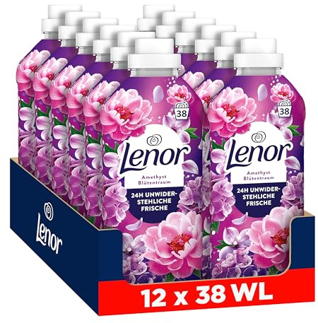 Lenor Weichspüler Amethyst Blütentraum,12x38 Wäschen | Sorgt für lang anhaltende Frische, weiche Wäsche und ein angenehmes Duftgefühl.