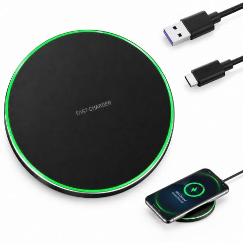 35W Fast Wireless Charger Slim Qi Fast Charger for iPhone & Samsung | Compatible with iPhone 16 15 14 12 11 XS XR X AirPods Wireless Charging Case Samsung all Qi Phones (Black)