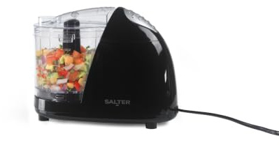Salter Mini Chopper Pro Electric Chopper 350ml 150W | One-Touch Operation, Detachable Stainless Steel Blade, Dishwasher-Safe Bowl And Blade, Lid Oil Chute For Drizzling