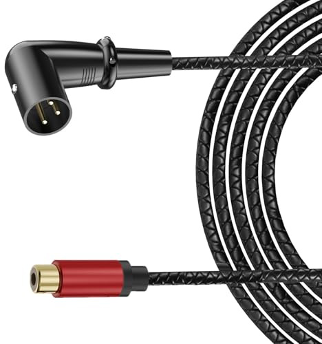 Nucelit Studio Grade XLRs Male RCAs Female Adapters Cable with Gold Plated Tip TangleFree Flexible Wire Reinforced Housing 0.3Meter 1.8M 3Meter Option Soft Leather Textured Sound Adapters