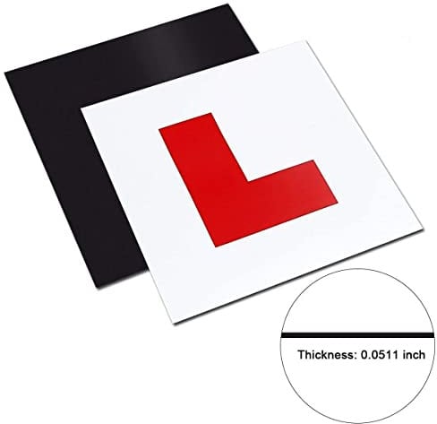 Onarway Fully Magnetic Car L-Plates Red L Plate 2 Pack for Car Magnetic Extra Thick Strong Learner Plates, No Melting No Blow off Easy to Move without Scratching Painting off