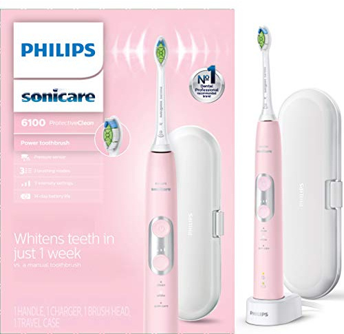 Philips Sonicare ProtectiveClean 6100 Rechargeable Electric Toothbrush, Whitening, Pink