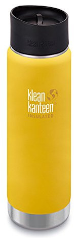 Klean Kanteen Erwachsene Wide Vakuumisoliert mit Cafe Cap 2.0 Trinkflasche, Lemon Curry Matt, L