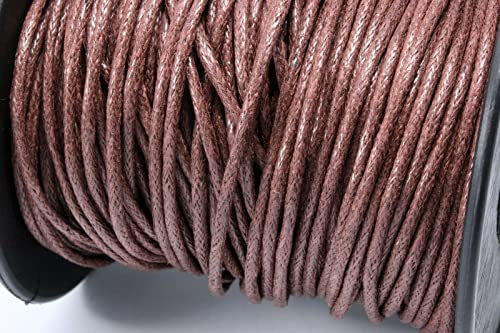 INWARIA – Reißfeste Baumwollkordel gewachst, 5m | Armbänder zum selber Machen, Perlenschnur zur Schmuckherstellung, DIY Band für Armbänder | BK-43 | Große Farbauswahl | Variante: Ø 1mm, braun