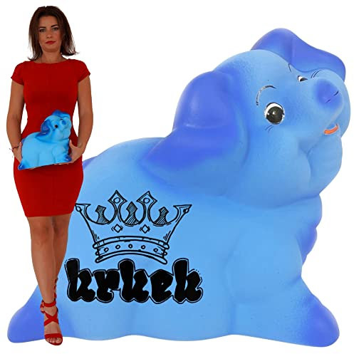 Sparschwein groß XXL aus Keramik Personalisierte mit Namen ohne öffnung für Mädchen und Jungen für Kinder und Erwachsene Kindersparschwein Spardose handgemalt (Blau)