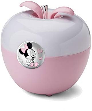 VALENTI & CO. - Disney Minnie - Luce Notturna Bambini con Lampada LED Colorata per Cromoterapia da Comodino, Comandi Magici con il Soffio e Finiture in Argento