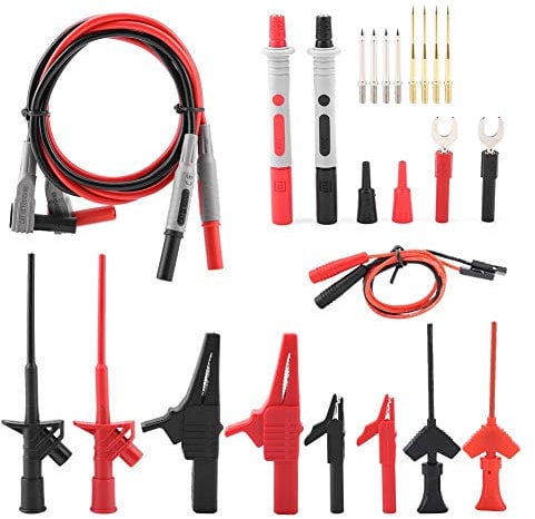 Puntale Multimetro Intercambiabile 24 Pezzi, Tester Elettronico Con Clip a Coccodrillo