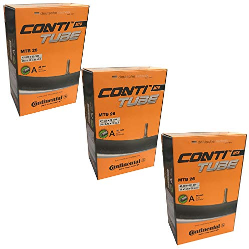 Continental 26 x 1.75-2.5 Mountain Bike Inner Tube - Schrader 40mm Valve (Set of 3)