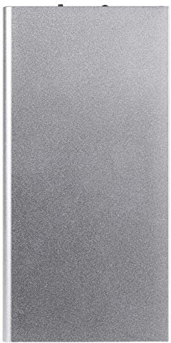 External Flat Battery for Xiaomi Mi 9 SE Smartphone Tablet Charger Universal Power Bank 6000 mAh 2 USB Port (Silver)