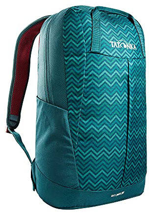Tatonka Rucksack City Pack 20l - Leichter Daypack aus recycelten Materialien - 20 Liter Volumen (teal green zig zag)