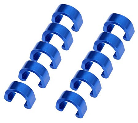 Garneck 10 Stück Fahrrad C-Clips Klemmen Gehäuse Schlauchführung für Bremse Fahrrad Kabelclips für Fahrrad Fahrrad (Blau)