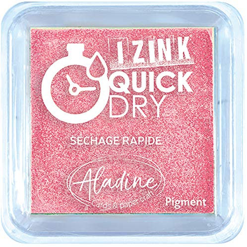 Aladine 19523 Izink Quick Dry Stempelkissen, Powder Pink, 5 x 5 cm