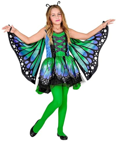 W WIDMANN MILANO Party Fashion - Kinderkostüm Schmetterling, Kleid mit Tutu, Flügel, Tierkostüm, Faschingskostüme