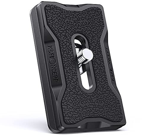 K&F Concept Piastra di Sgancio Rapido in Alluminio con Filettatura da 1/4'', adattato a Piastra di sgancio rapido Arca-Swiss per la maggior parte dei Treppiedi, Testa del treppiede, FotocameraDSR/DSRL