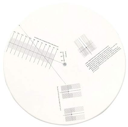 Pickup Calibration Turntable Cartridge Alignment Protractor Mat Turntable Accessor LP Vinyl Records Pickup Calibration Plate Distance Gauge Protractor Adjustment Tool(White - 1pc)