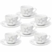 Set mit 6 Espressotassen mit Untertasse Olimpia Etoile Silver Tognana Porcellane