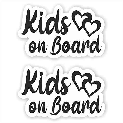 folien-zentrum - Kids on Board 2 Stk. 12 x 7,5 cm - hochwertiger Aufkleber Auto Tuning - Auto Sticker - Lustige Aufkleber für Auto - Stickerbomb - Autoaufkleber - Made in Germany