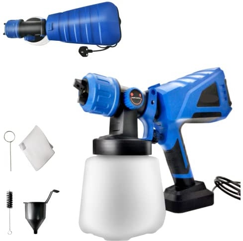 Farbsprühsystem 550W,1000ml Behälter,Farbsprühsystem mit einstellbarem Luft- und Farbfluss, Elektro Lackierpistole Mit 3 Sprühmuster,für im Innen- & Außenbereich