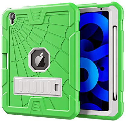 SIBEITU iPad Air 10.9 Hülle für Kinder iPad Air 5/4 Hülle mit Stifthalter 2022/2020 | iPad Air 5. Generation Hülle mit Ständer | Schlanke stoßfeste Schutzhülle für iPad Air 11,9 Zoll Grün