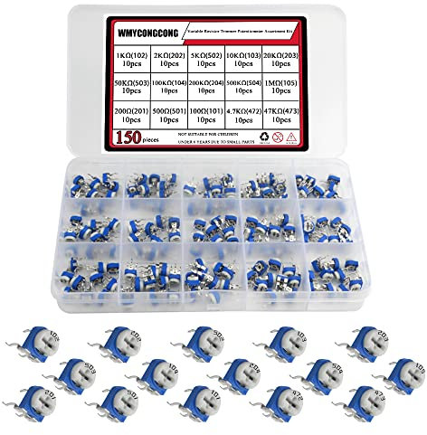 WMYCONGCONG 150 Stück 100 bis 1 m Ohm variabler Widerstand Trimmer Potentiometer Sortiment Kit Trimmer Topf Top Anpassung Potentiometer