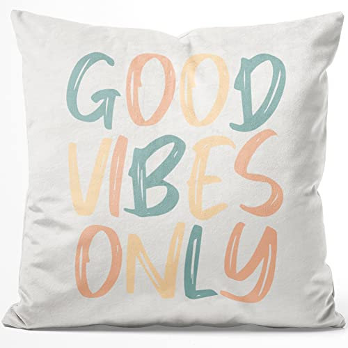 JUNIWORDS Kissen, Good Vibes ONLY, 40 x 40 cm, Flauschig Samtweich Weich (1007474)
