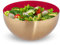 Relaxdays Servir Ensaladera Redonda Fiore Doro, Frutero Acero INOX, Cuenco Repostería, Bol Cocina 3,5L, Rojo y Dorado, Inoxidable, 12,5 x 25 cm