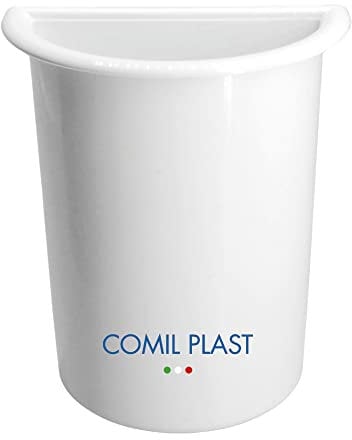 Comil Plast | Portafiori Interno in plastica per Vaso da cimitero Mezzaluna Colore Bianco | Lato 11 cm, Altezza 15 cm.