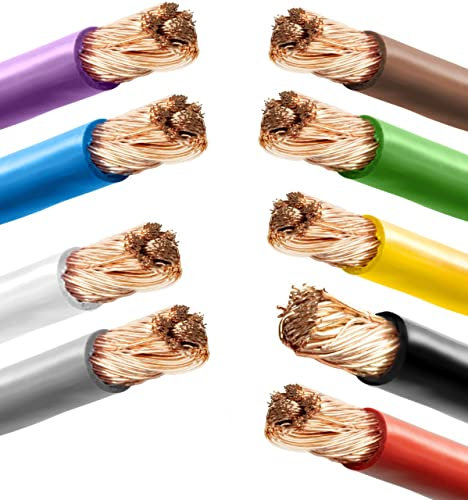 EBROM FLRY 0,5mm2 Fahrzeugleitung KFZ Leitung in 9 Farben in Wunschlänge: schwarz - rot - blau - braun - gelb - violett - grün - grau - weiß - 0,5 mm² mm2 flexibel 99,99% Kupfer PVC FLRy je 5m