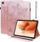 GLANDOTU Lenovo Tab M10 3rd Generation 2022 10.1 Inch Case, Fold Stand Function Cover, Butterfly Folio Flip PU Leather Tablet Case for Lenovo Tab M10 3rd Gen TB-328FU/TB-328XU(with Stylus pen)-Rose