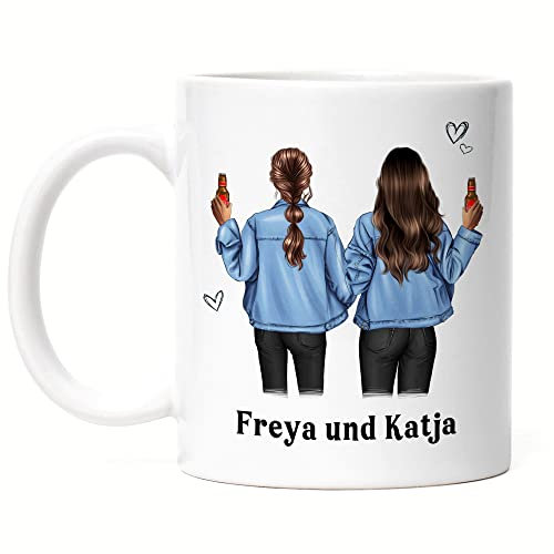 Kiddle-Design Beste Freundin Tasse Personalisiert Beste Freundin Geschenke BFF Freundinnen Geschenk Beste Friends Tasse selbst gestalten