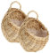 Cabilock 2st Blumenkorb Aus Rattan Zum Aufhängen An Der Wand Aufbewahrungskorb Für Gemüse Garten Blumenhalter Aus Rattan Hängender Pflanzkasten Für Die Tür Seetang Zeitungsständer Hölzern 23x18cm