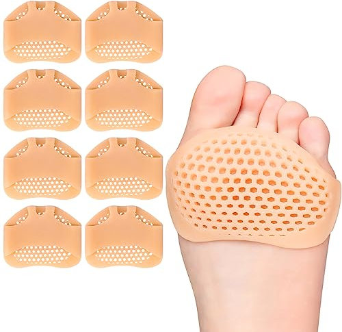 LOPHE Almohadillas para Pies Tacones, 4 Pares Almohadilla Metatarsal de Silicona, Plantillas Tacones Altos Invisibled para Prevención de Dolor, Almohadilla Plantar para Pies Ampollas, Dolor en Antepié