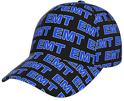 FJAUOQ Athletic Baseball Cap EMT Emergency Medical Technician Snapback Baseball Hat Black, Siehe Abbildung, One size