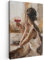 MuchoWow© Leinwand Groß 80x120 cm XXL Deko Schlafzimmer Aesthetic Leinwandbilder Wohnzimmer Gemälde Foto Geschenk Living Room Decoration Moderne Kunstdruck Wanddeko - Ölfarbe - Frau - Wein
