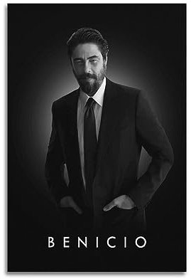 VZRSQZK Schauspieler Benicio Del Toro Poster, dekoratives Gemälde, Leinwand, Wandposter und Kunstdruck, modernes Familienschlafzimmer-Dekor-Poster, 30 x 45 cm