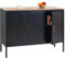 Kommode HWC-L84, Sideboard Schrank Anrichte, 3 Türen Metall 90x120x40cm, Melamin beschichtet - schwarz